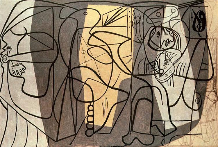 Pablo Picasso Classical Oil Painting Artist And His Model